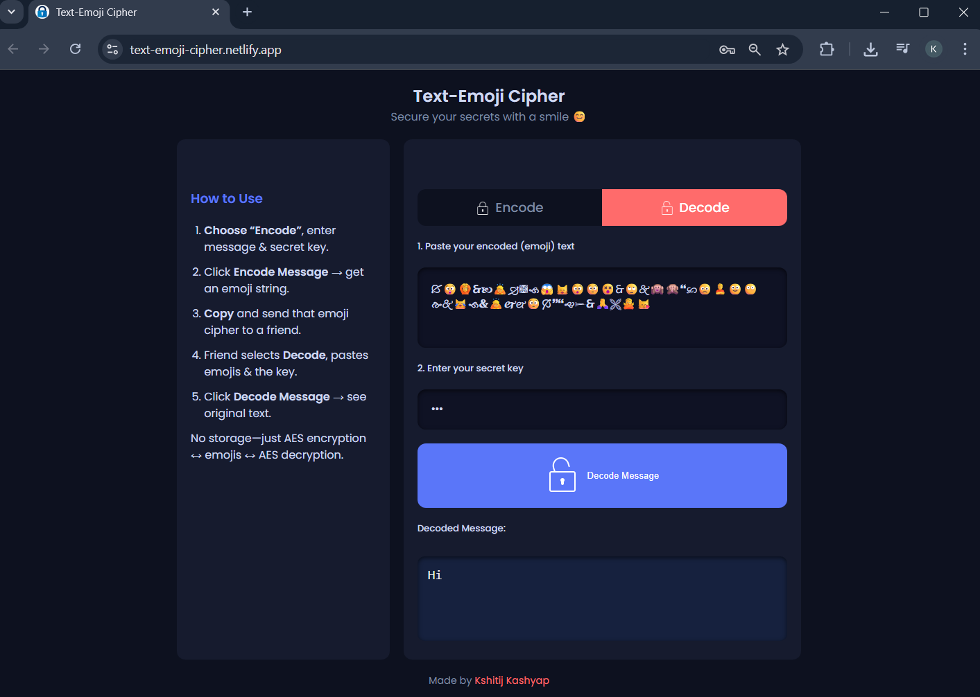 Decode Screen