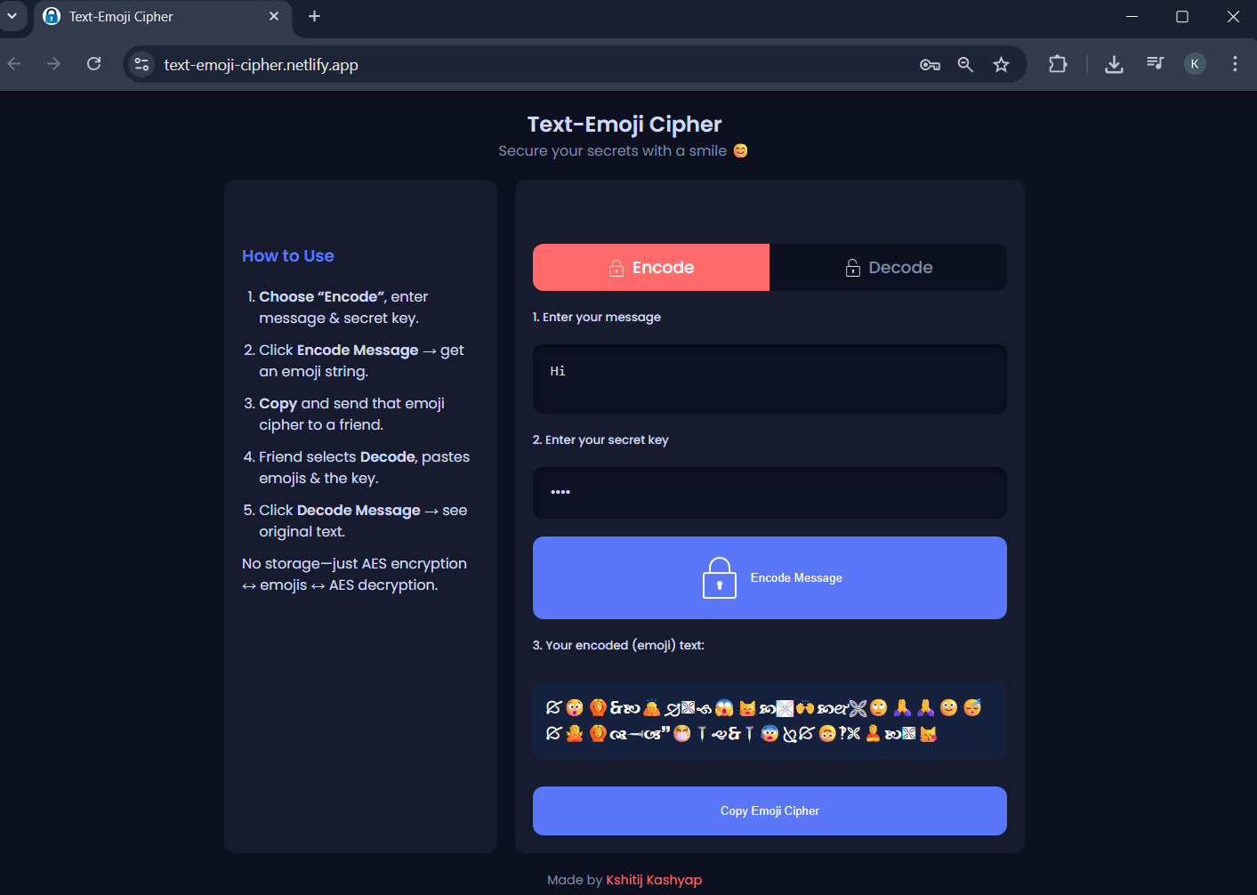 Encode Screen